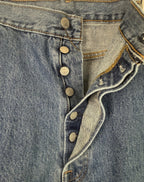 Levis 501 Jeans Mens 42x30 Blue Denim Button Fly Straight Leg