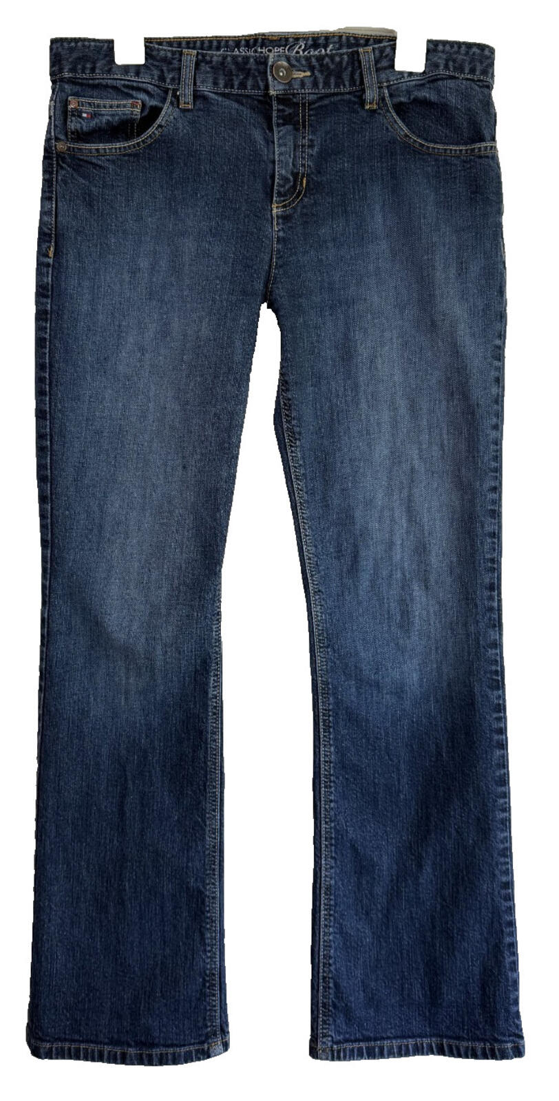 Tommy Hilfiger Classic Hope Boot Womens Sz 12 Short Dark Wash Blue Denim Jeans