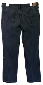 Levis Womens 505 Straight Leg Jeans Size 10 Blue Dark Wash Stretch Denim
