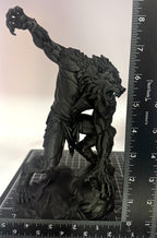 3D Printed Werewolf Statue - PLA - 8 in - Horror - Black - Detailed