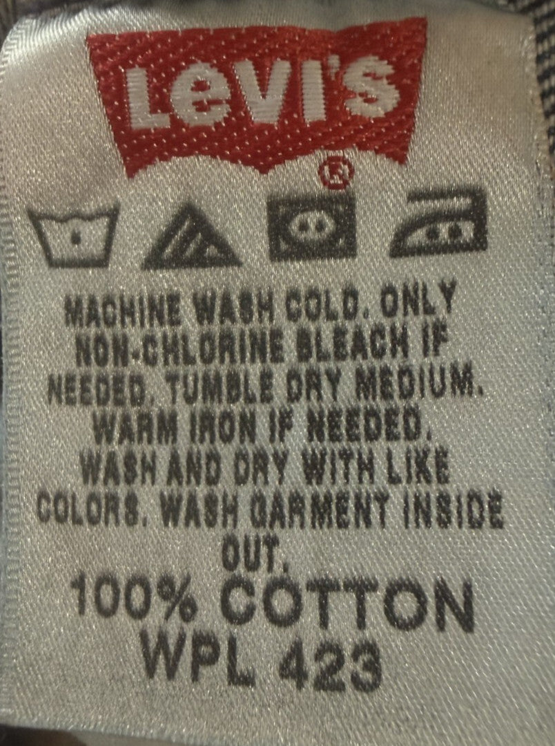 Vintage Levis 501 Jeans Mens 40x32 Blue Denim Button Fly Straight Leg