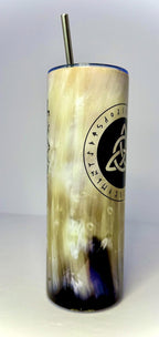 20 oz Viking Horn Stainless Steel Tumbler with Lid, Straw