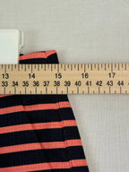 J Crew Striped Womens Shorts Size 4 Preppy Mid Rise 100% Cotton Dark Blue Coral
