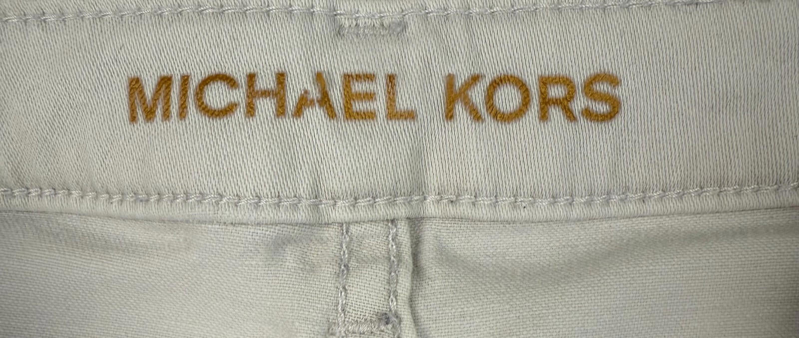 MICHAEL KORS Womens White Izzy Skinny Jeans - Size  Golden Logo