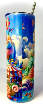 20 oz Stitch Stainless Steel Tumbler with Lid, Straw