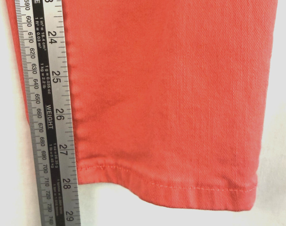Lilly Pulitzer Womens Jeans Sz 10 Coral Pink Straight Cotton Stretch Skinny