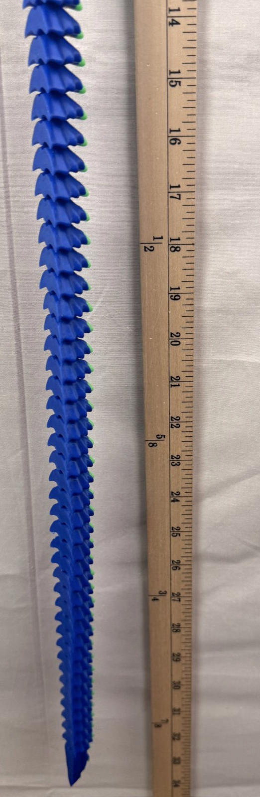 3D Printed LONG Dragon/Snake - PLA - Blue and Green - 5 Feet 4 Inches