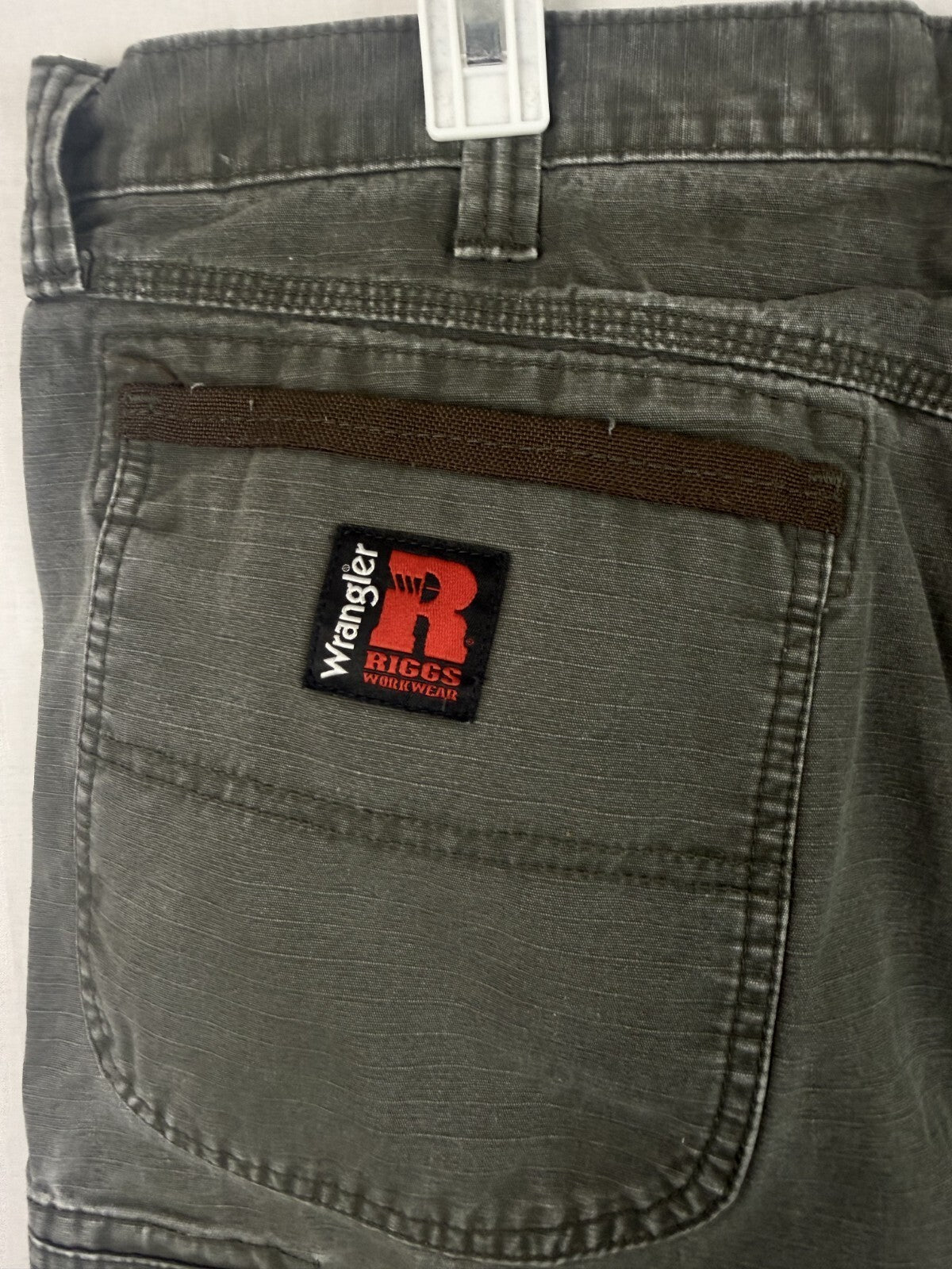 Wrangler Pants Mens 38x30 Grey Carpenter Canvas Utility Workwear Cotton Casual