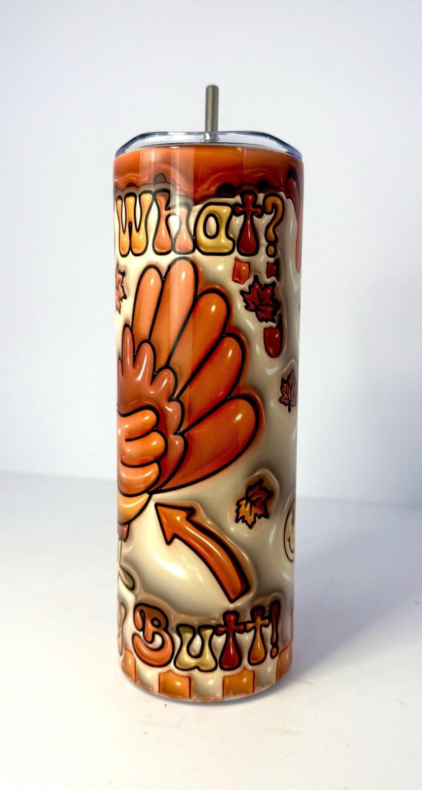 20 oz Turkey Butt Stainless Steel Tumbler with Lid, Straw