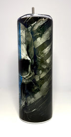 20 oz Blue Line Skull Stainless Steel Tumbler with Lid, Straw