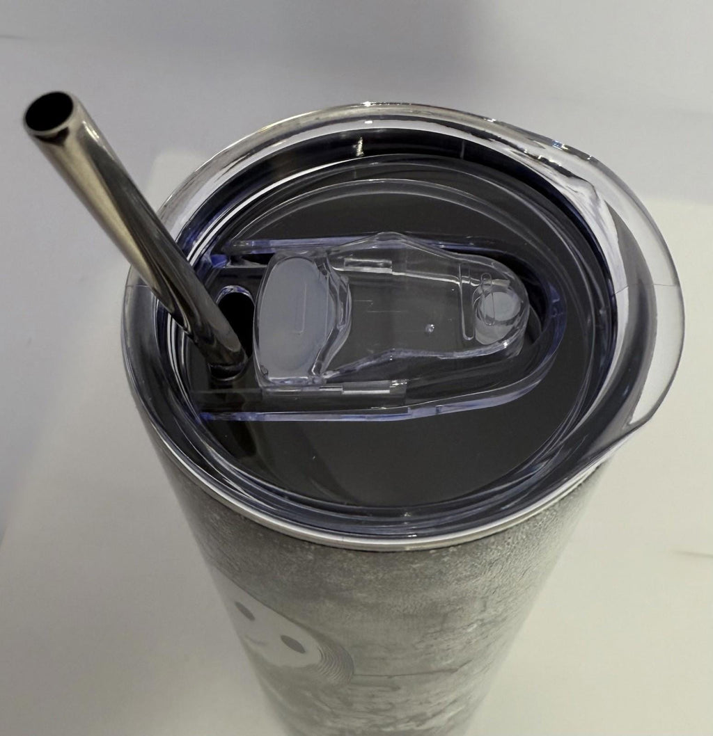 20 oz Ghost Flower Stainless Steel Tumbler with Lid, Straw