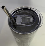 20 oz Ghost Flower Stainless Steel Tumbler with Lid, Straw
