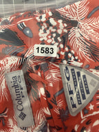 Columbia PFG Board Shorts Mens XL Red White Blue Floral Swim Trunks Mesh