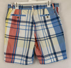 Tommy Hilfiger Shorts Mens Multicolor Plaid Flat Front Chino Size 32