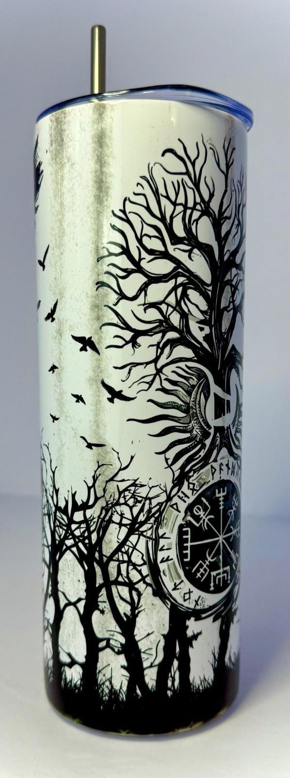 20 oz Norse Stainless Steel Tumbler with Lid, Straw