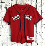 Boston Red Sox Derrig #1 Majestic Jersey Boys Sz M Red SEWN STITCHED!