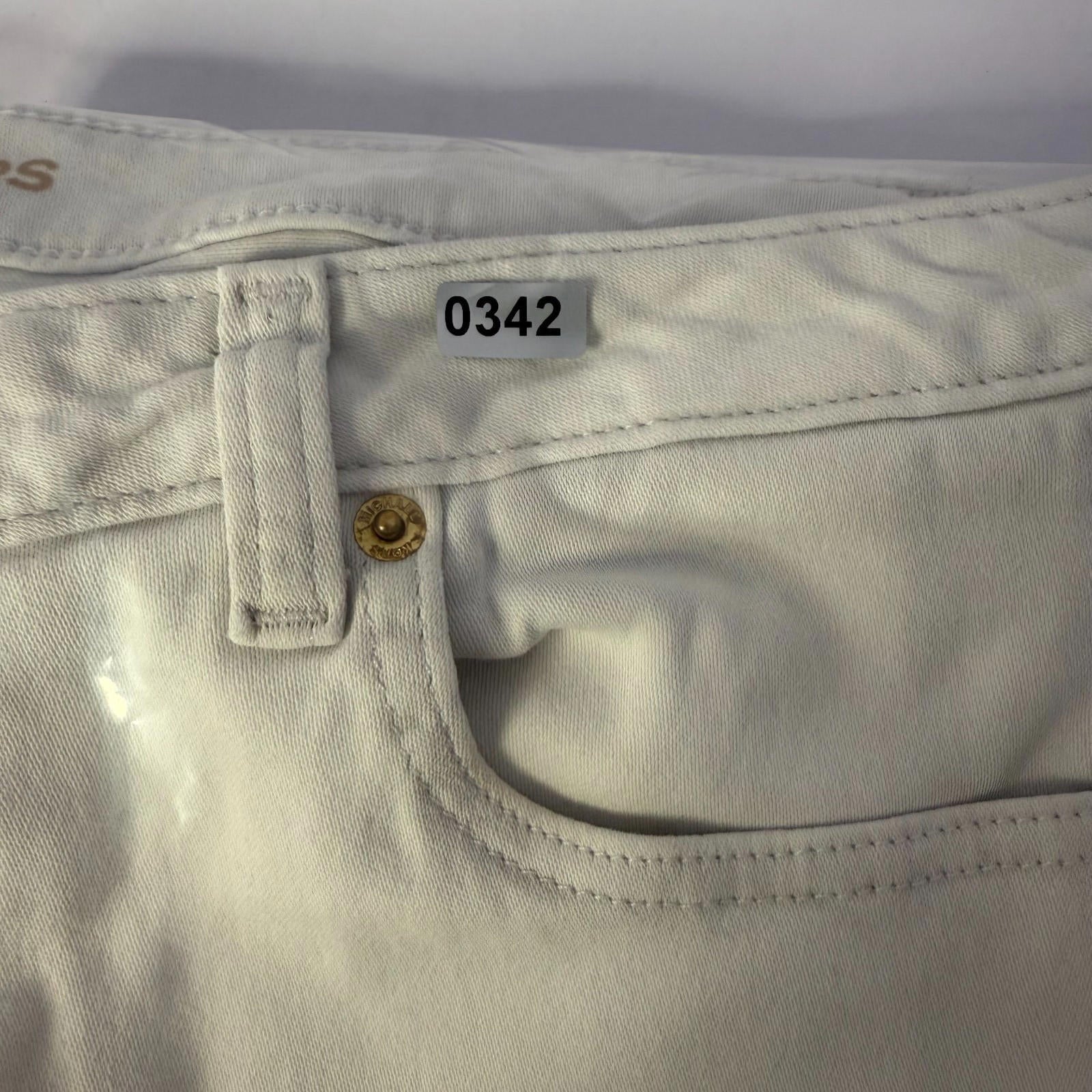 MICHAEL KORS Womens White Izzy Skinny Jeans - Size  Golden Logo