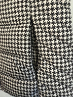 TOMMY HILFIGER Puffer Vest Womens Small Classic Houndstooth Jacket Black White
