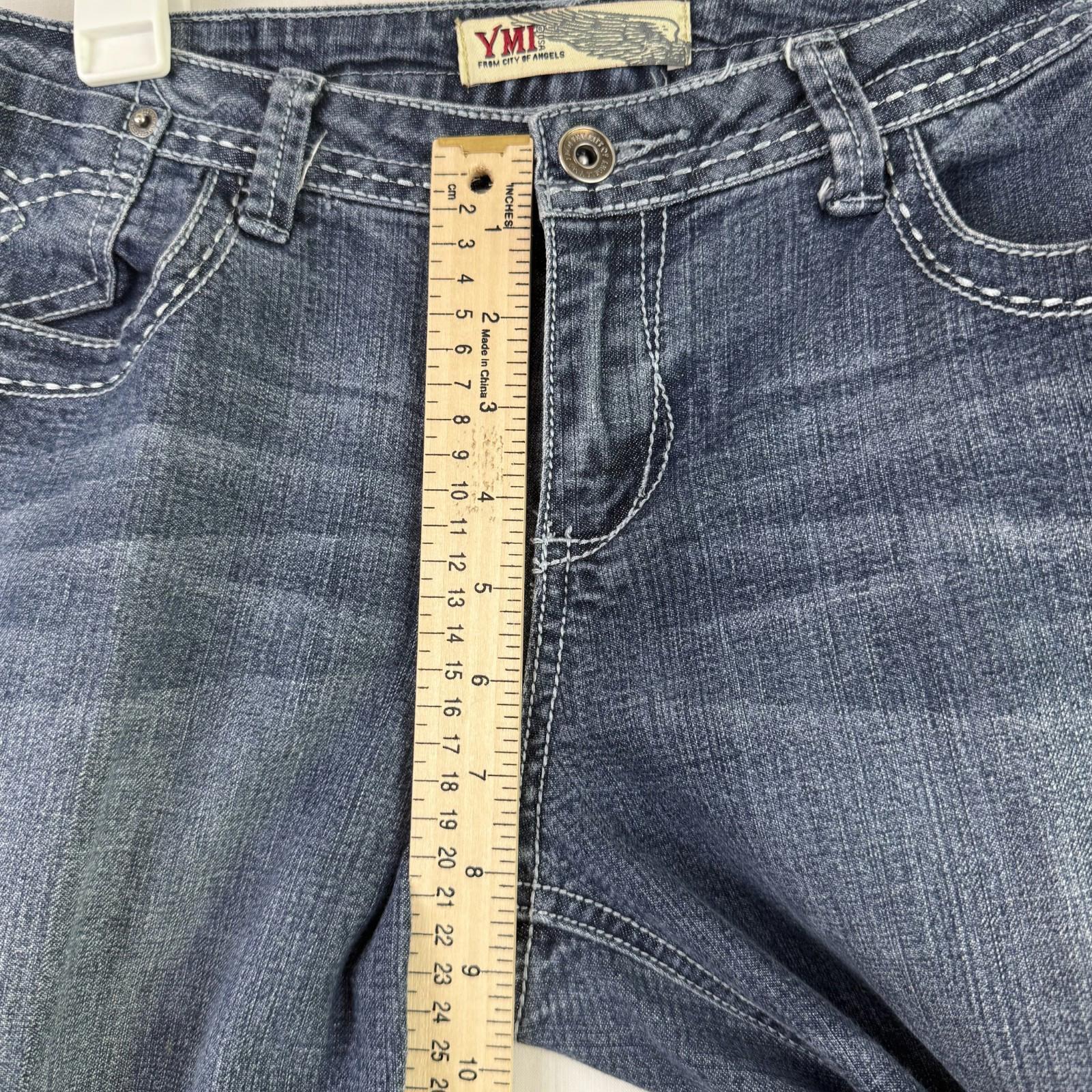 YMI jeans womens size 11 wanna betta butt skinny cropped low rise stretch blue