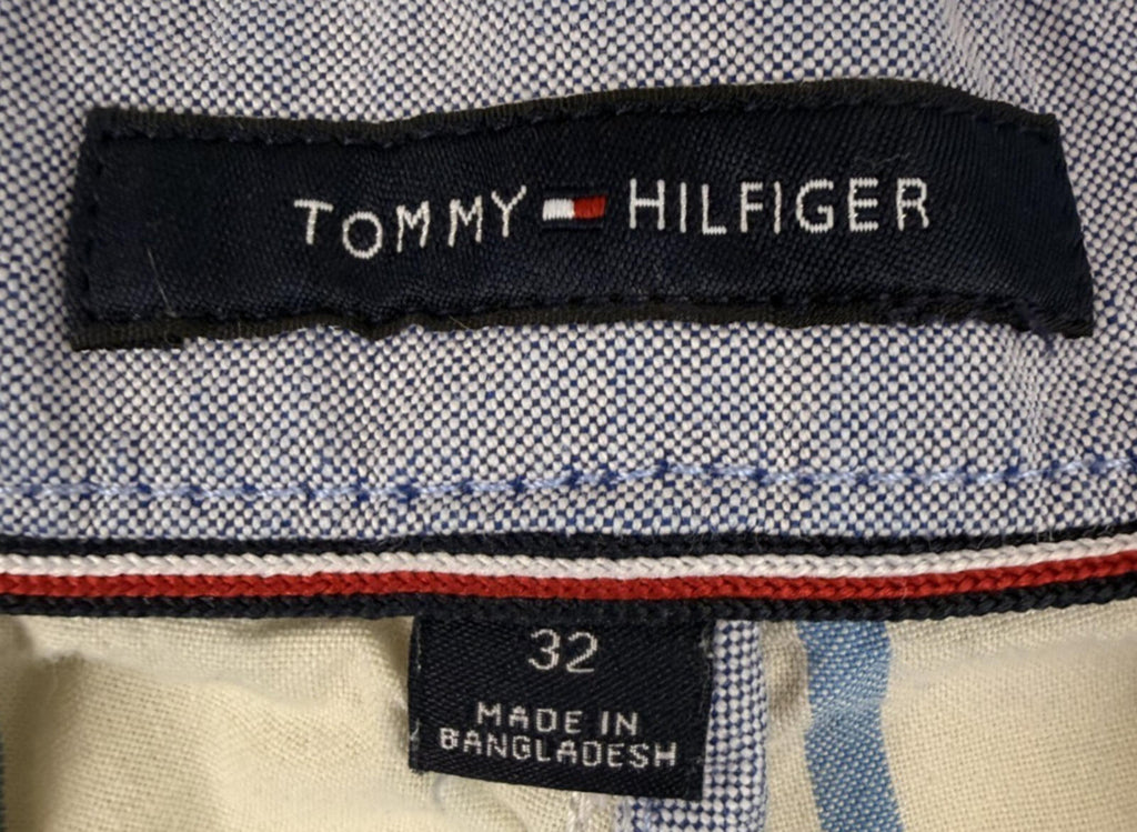 Tommy Hilfiger Shorts Mens Multicolor Plaid Flat Front Chino Size 32