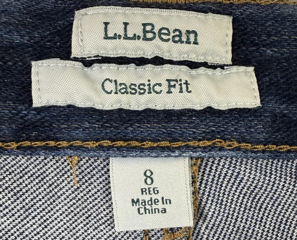 LL bean Classic Fit Denim Jeggings Straight Leg Womens Size 8