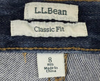 LL bean Classic Fit Denim Jeggings Straight Leg Womens Size 8