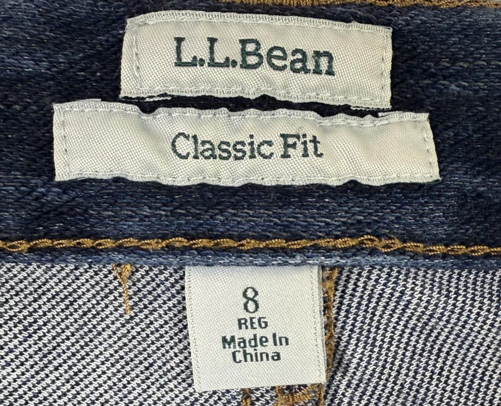 LL bean Classic Fit Denim Jeggings Straight Leg Womens Size 8