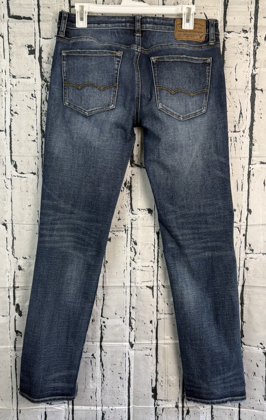 American Eagle 360 Extreme Flex Slim Straight Jeans Mens 30x34 Blue Stretch
