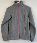Columbia Jacket Womens Sz XS Gray Pink Accents Full Zip Pockets Fleece Outdoor