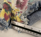 Almost Famous Denim Jeans Womens Size 5 Shorts Floral Destressed Casual-Fit