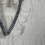 Tommy Bahama Womens Shirt Size XS 100% Cotton Flowy White Embroidered
