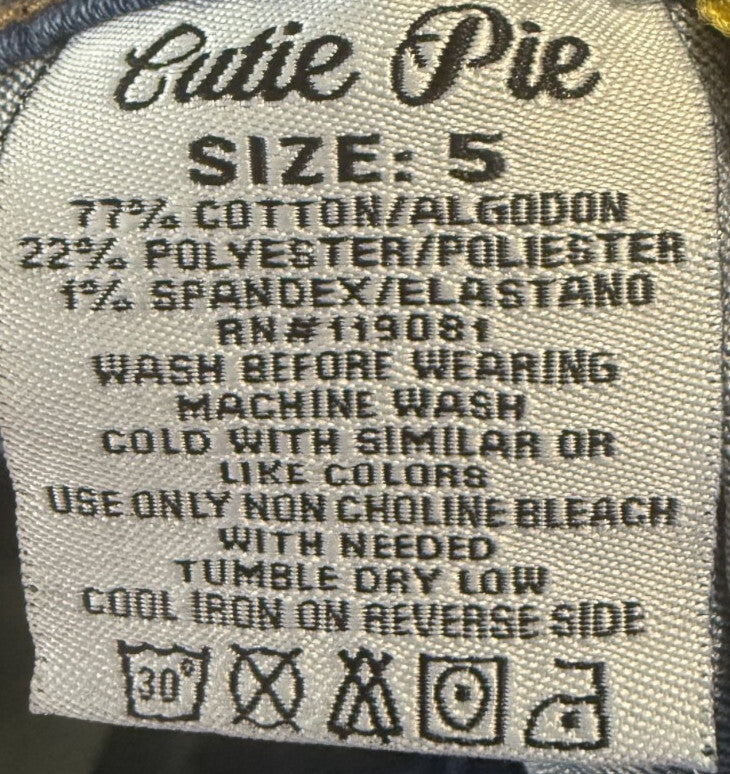 Cutie Pie Womens Jeans Size 5 Blue Stretch - Same Day Shipping