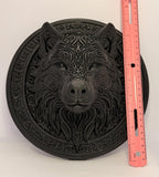 3D Printed Wolf Runes Large Plaque - Black