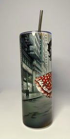 20 oz Vintage Betty Boop Red Stainless Steel Tumbler with Lid, Straw