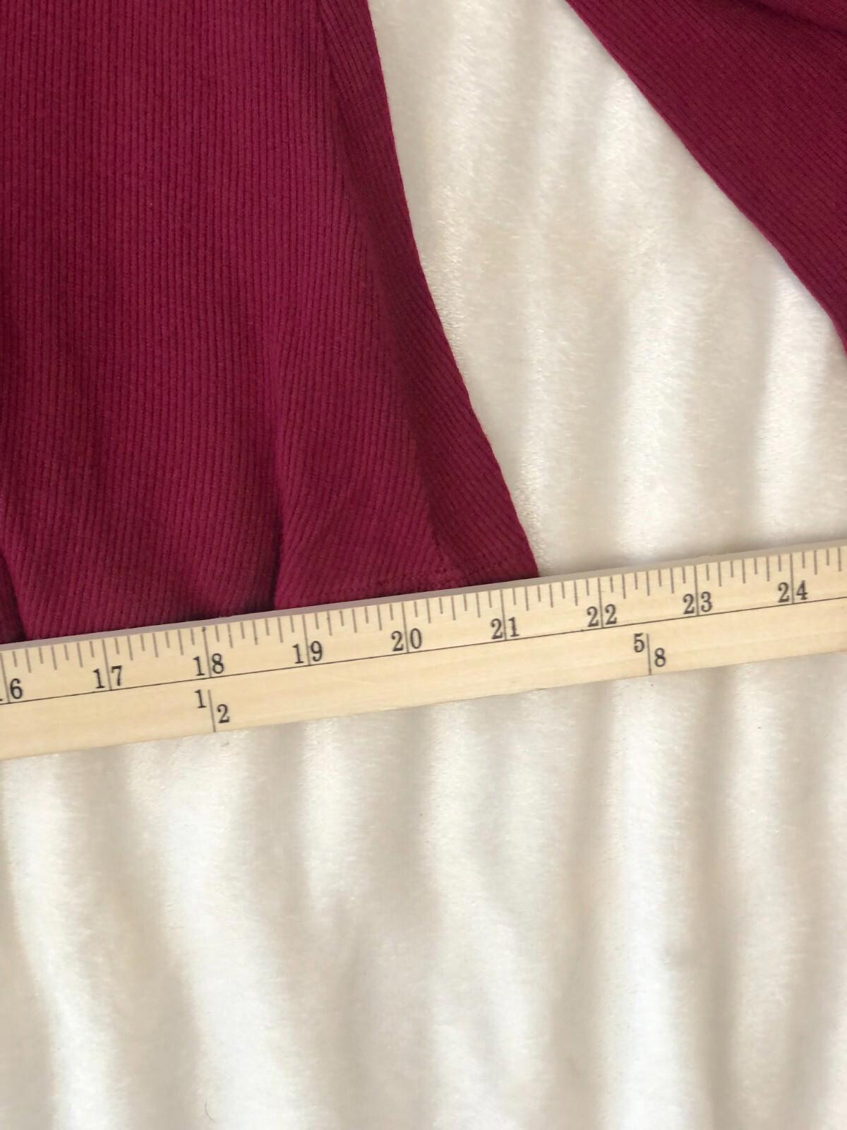 Cable & Gauge Womens Pullover Sweater XL burgundy Mock Neck Long Sleeve Knit