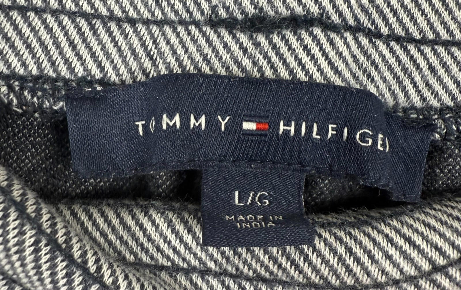 Tommy Hilfiger Sweatpants Womens Size Large Grey Stripes Comfortable