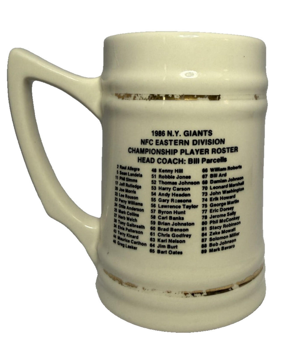 Vintage New York Giants 1986 Eastern Division Champions Stein NFL Cup