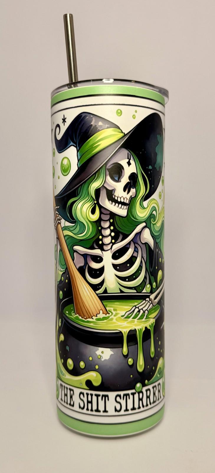 20 oz The Sh!t Stirrer Glow in the Dark Stainless Steel Tumbler with Lid, Straw