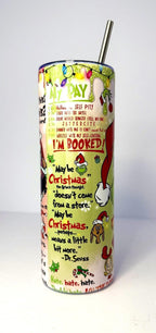 20 oz Nightmare Grinch Stainless Steel Tumbler with Lid, Straw