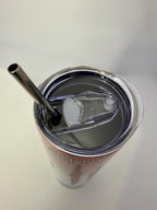 20 oz Mighty Viking Stainless Steel Tumbler with Lid, Straw