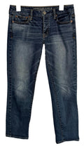 American Eagle Womens Jeans Size 2 Boy Crop Stretch Button Fly Dark Wash