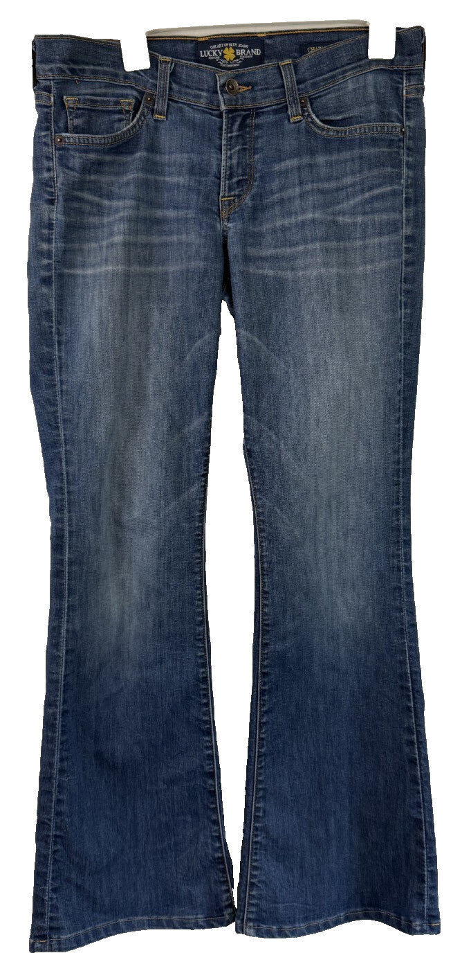 Lucky Brand Charlie Flare Jeans Womens 10 Blue Denim Stretch - Made in USA