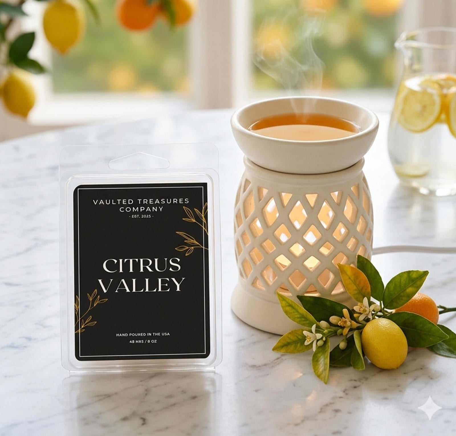 Citrus Valley Handmade Premium Wax Melts - 6 melts - Strong Scent Orange