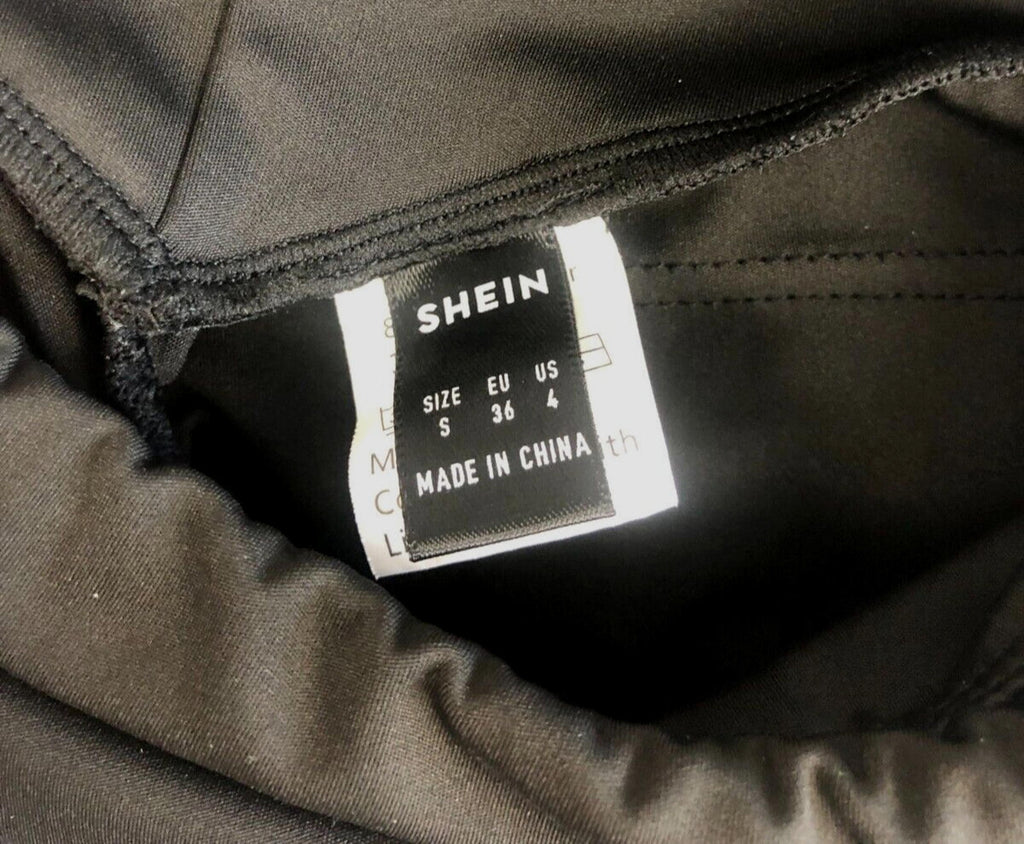 Shein Womens Yoga Black Pants with butt lifting scrunch size s rear pockets