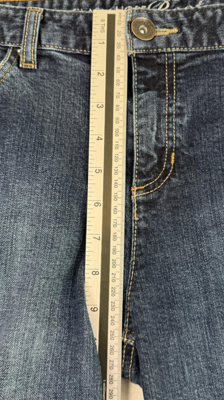Tommy Hilfiger Classic Hope Boot Womens Sz 12 Short Dark Wash Blue Denim Jeans