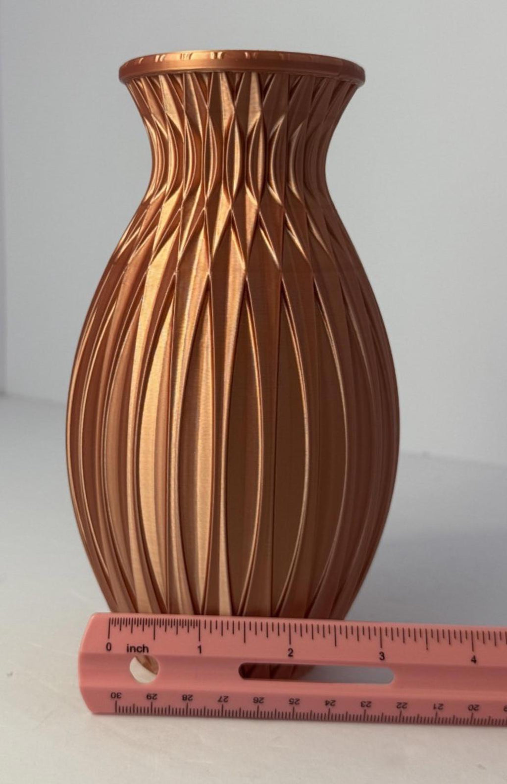 Light Copper Vase - 3D Printed in PLA Plastic - 7 inches Tall