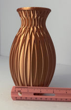 Light Copper Vase - 3D Printed in PLA Plastic - 7 inches Tall