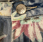 Almost Famous Denim Jeans Womens Size 5 Shorts Floral Destressed Casual-Fit