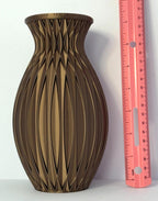 Copper Brown Metallic Vase - 3D Printed in PLA Plastic - 7 inches Tall