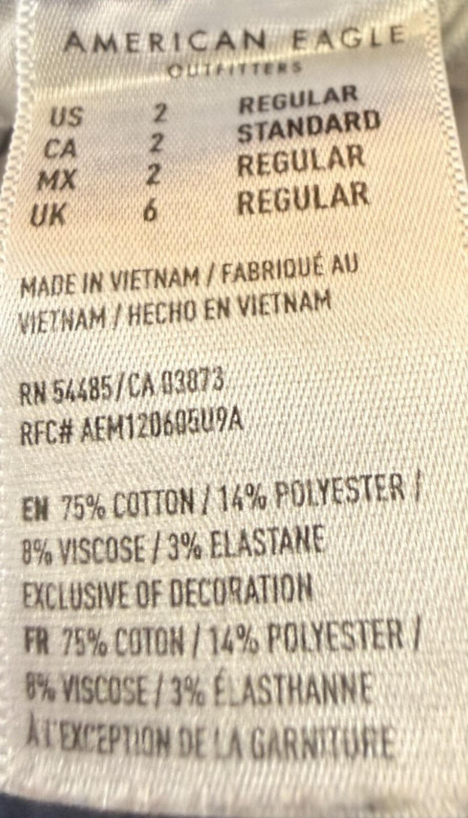 American Eagle Womens Jegging Jeans Size 2 Regular Next Level Stretch
